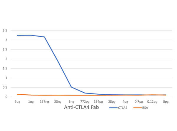 ELISA Results of Humanized Recombinant Anti-Human CTLA4 Fab Fragment Antibody