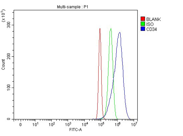 Flow Cytometry analysis using anti-CD34 antibody