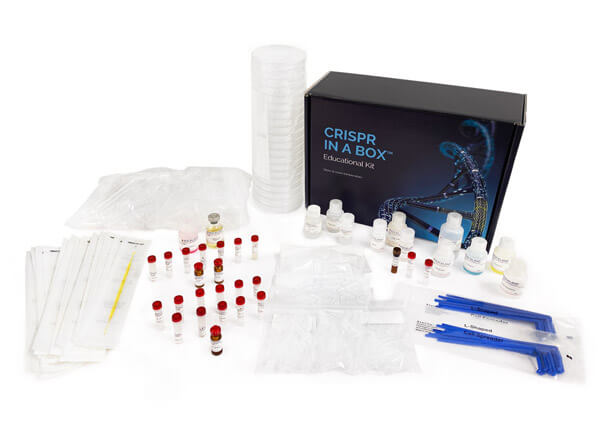 CRISPR in a Box™ – Complete Gene Editing Laboratory Kit Box Image with Components