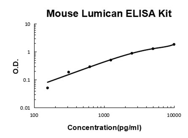 Mouse Lumican ELISA Kit standard curve.