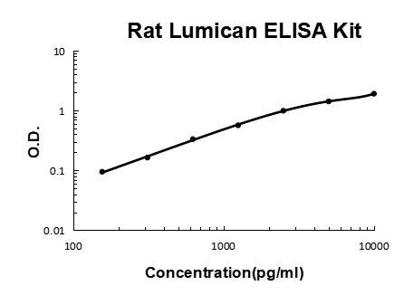 Rat Lumican ELISA Kit standard curve.